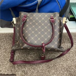 Nine West Brown and Burgundy Satchel